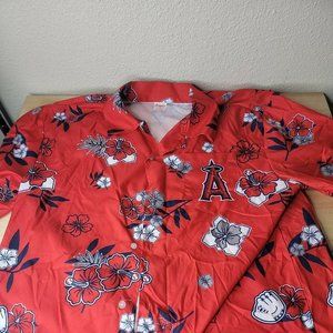 ANAHEIM ANGELS LOS ANGELES MLB BASEBALL RED HAWAIIAN SHIRT SGA Medium to Large